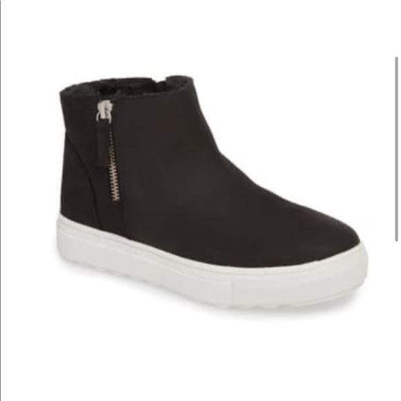 J/Slides Poppy Shearling Leather Booties Zipper Faux Fur Lined Waterproof Size 8 - Picture 4 of 16